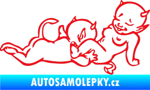 Samolepka Čertíci 003 pravá červená