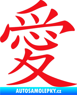 Samolepka Čínský znak Love červená
