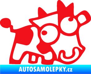 Samolepka Crazy cow pravá červená