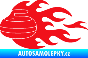 Samolepka Curling 005 levá kámen červená