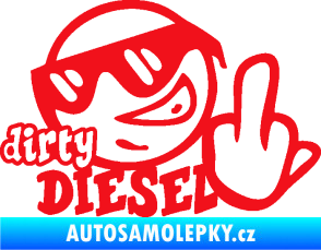 Samolepka Dirty diesel smajlík červená
