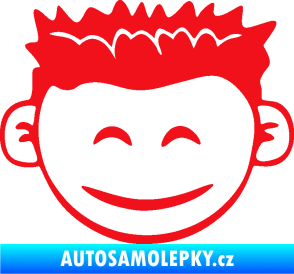 Samolepka Dítě v autě 048 pravá kluk hlavička červená