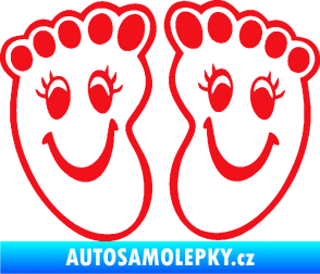 Samolepka Dítě v autě 060 veselé nožičky červená
