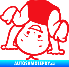 Samolepka Dítě v autě 101 levá vzhůru nohama červená
