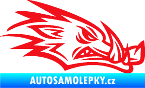 Samolepka Divoké prase 002 pravá kanec hlava červená