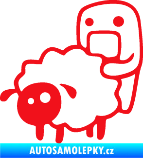 Samolepka Domo 005 levá love sheep červená