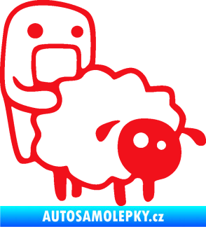 Samolepka Domo 005 pravá love sheep červená