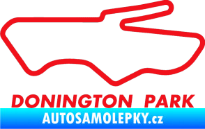 Samolepka Okruh Donington Park červená
