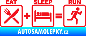 Samolepka Eat sleep run červená