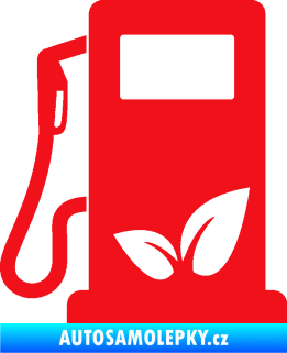 Samolepka Elektro auto 001 levá symbol eko čerpací stanice červená