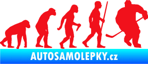 Samolepka Evoluce 003 hokej pravá červená
