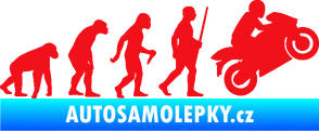 Samolepka Evoluce 004 pravá motorkář červená