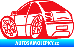 Samolepka Fiat Bravo karikatura levá červená