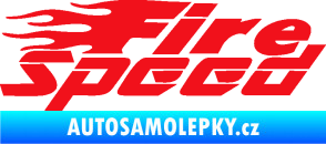 Samolepka Fire speed nápis s plameny červená