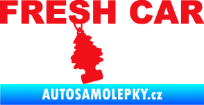 Samolepka Fresh car nápis s voňavým stromečkem červená