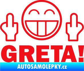 Samolepka Fuck you Greta 002 červená