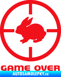 Samolepka Game over lov zajíce červená