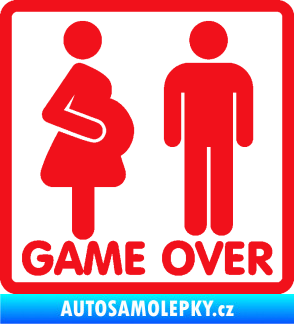 Samolepka Game over varianta jsem v tom červená