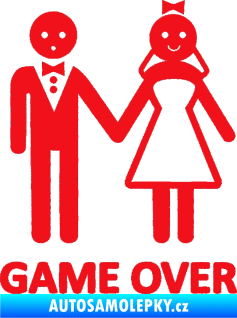 Samolepka Game over varianta svatba červená