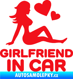 Samolepka Girlfriend in car červená