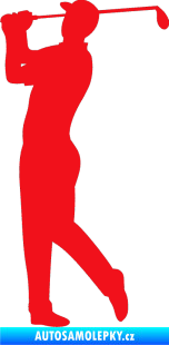 Samolepka Golfista 001 levá červená