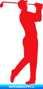 Samolepka Golfista 001 pravá červená