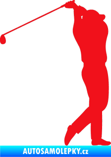 Samolepka Golfista 004 pravá červená