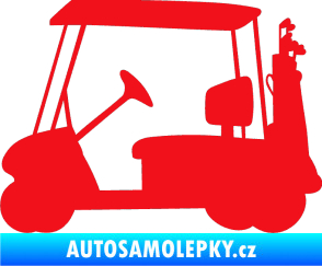 Samolepka Golfista 012 levá vozík červená