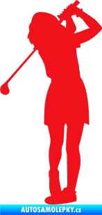 Samolepka Golfistka 014 levá červená