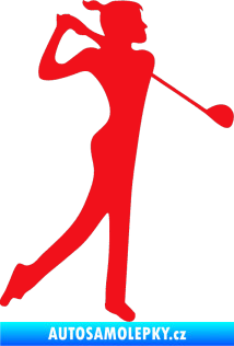 Samolepka Golfistka 016 pravá červená