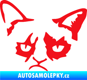 Samolepka Grumpy cat 001 levá červená