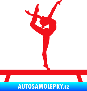 Samolepka Gymnastka 003 pravá kladina červená