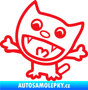 Samolepka Happy cat 001 levá červená