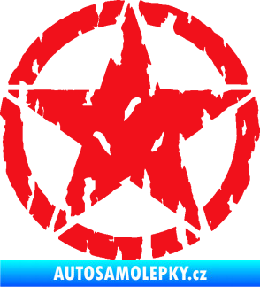 Samolepka Hvězda Army 010 potrhaná červená
