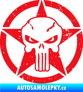 Samolepka Hvězda army 011 levá s lebkou červená