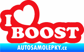 Samolepka I love boost 001 červená