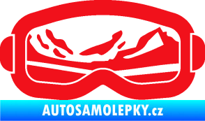 Samolepka I love snow brýle pravá červená