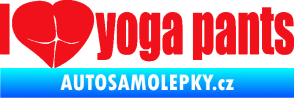 Samolepka I love yoga pants nápis červená