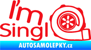 Samolepka I´m single 003 nápis turbo červená