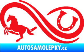 Samolepka Infinity 005 levá koník s podkovou červená