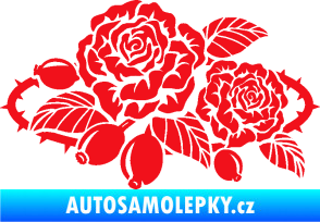 Samolepka Interiér 004 levá růže šípková červená