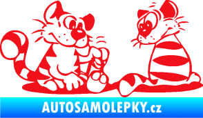 Samolepka Interiér 010 levá kočičky červená