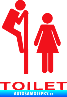 Samolepka Interiér 013 - Toilet červená