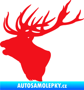 Samolepka Jelen 001 levá silueta hlavy červená