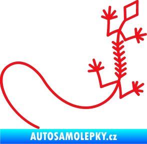 Samolepka Ještěrka 007 pravá červená