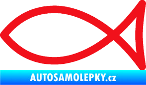 Samolepka Jesus rybička 006 křesťanský symbol červená