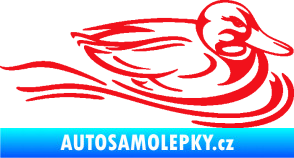 Samolepka Kachna 003 pravá ve vodě červená
