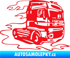 Samolepka Kamion 003 pravá nákladní auto červená