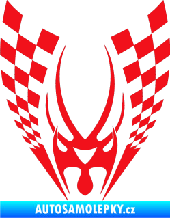 Samolepka Kapota 002 šachovnice červená