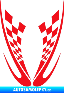 Samolepka Kapota 005 šachovnice červená